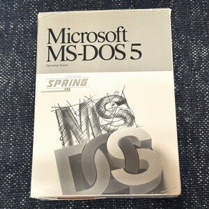 Microsoft MS-DOS 5.0 Box Set, 5 1/4 Floppy Disks with Book, Circa 1991